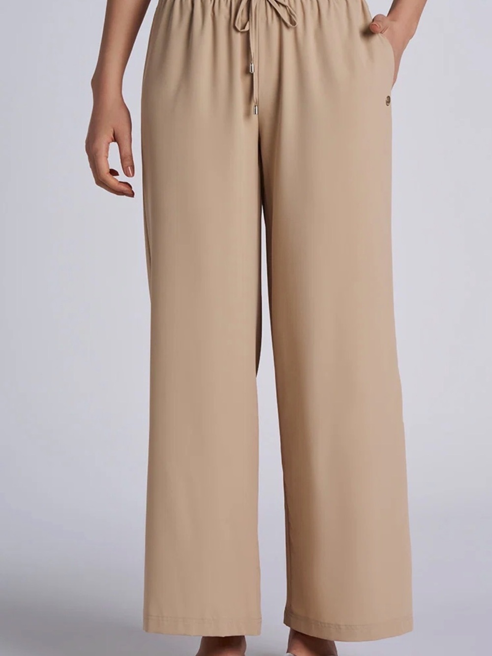 Coolibar Petra Wide Leg Sun Pants Pale Khaki Beige UPF 50+ Size XL